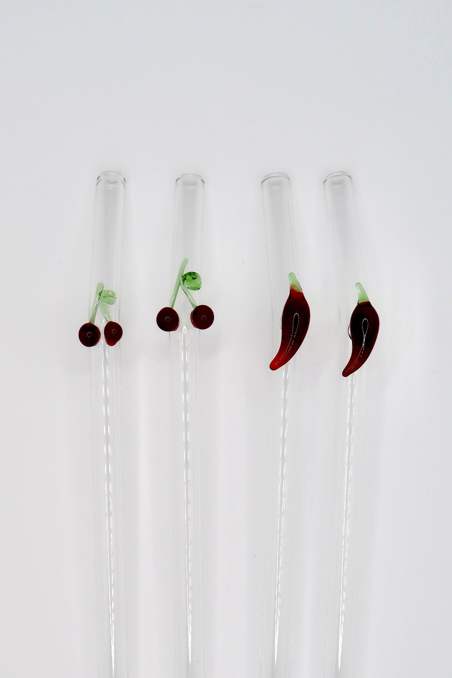 Cherry & Chili straw set of four