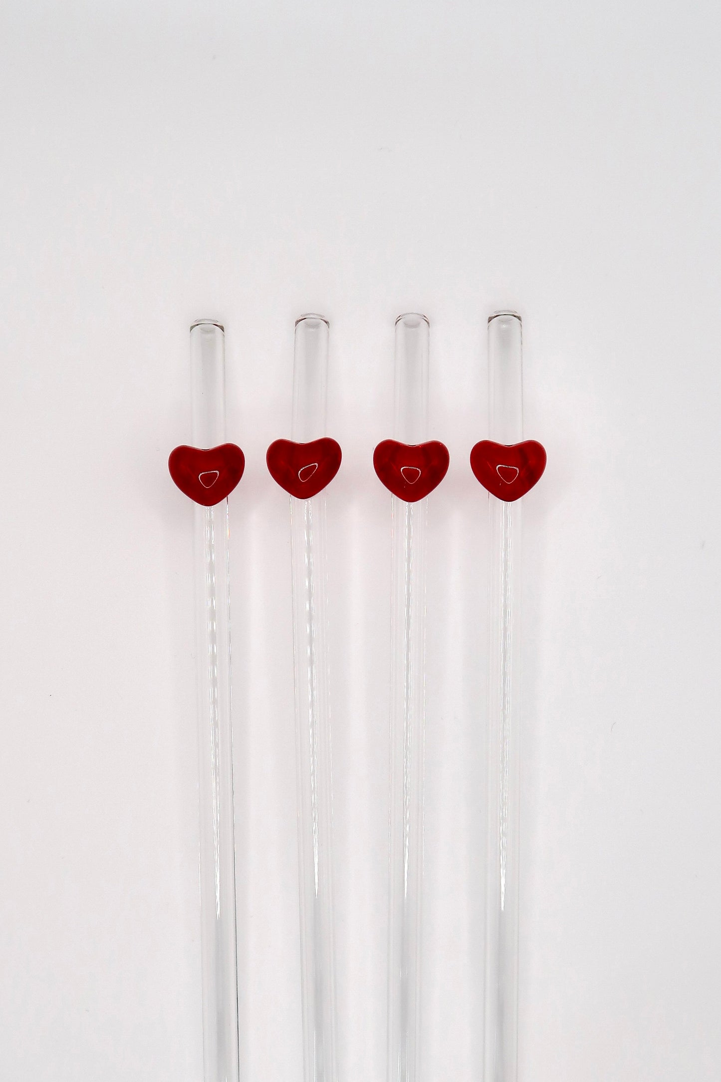 Heart straw set of four
