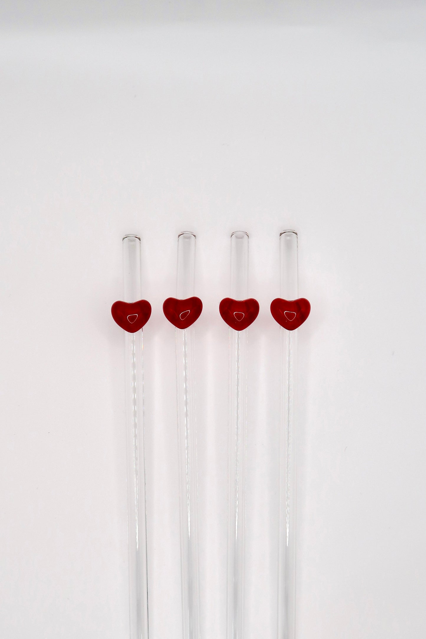Heart straw set of four