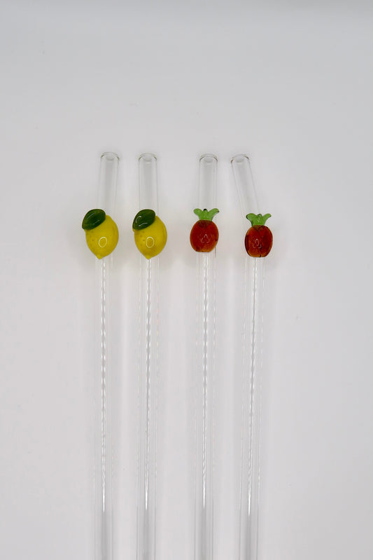 Pineapple & Lemon straw set of four