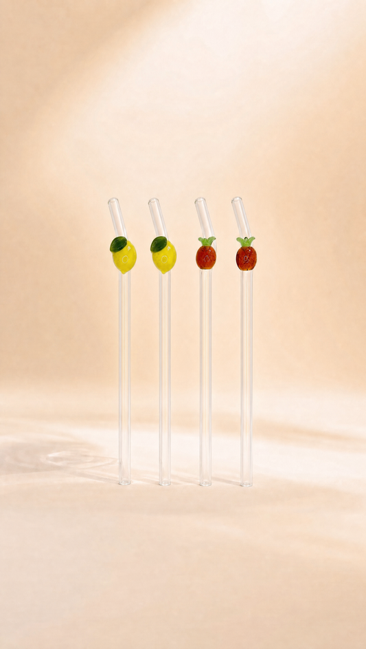 Pineapple & Lemon straw set of four