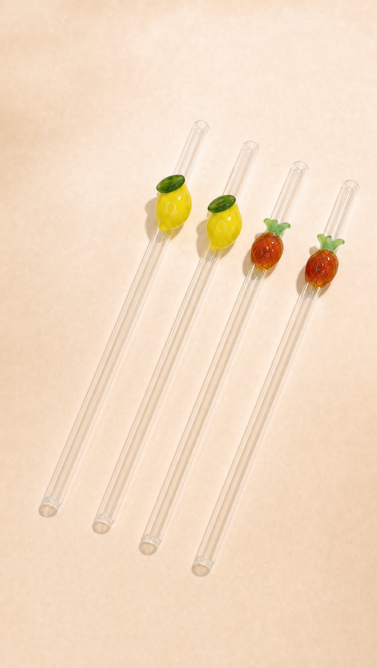 Pineapple & Lemon straw set of four
