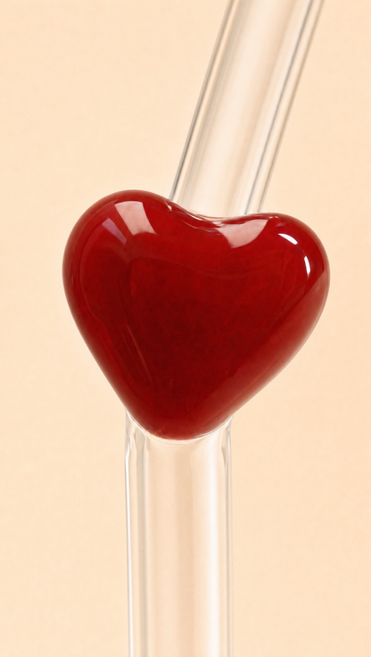 Heart straw set of four